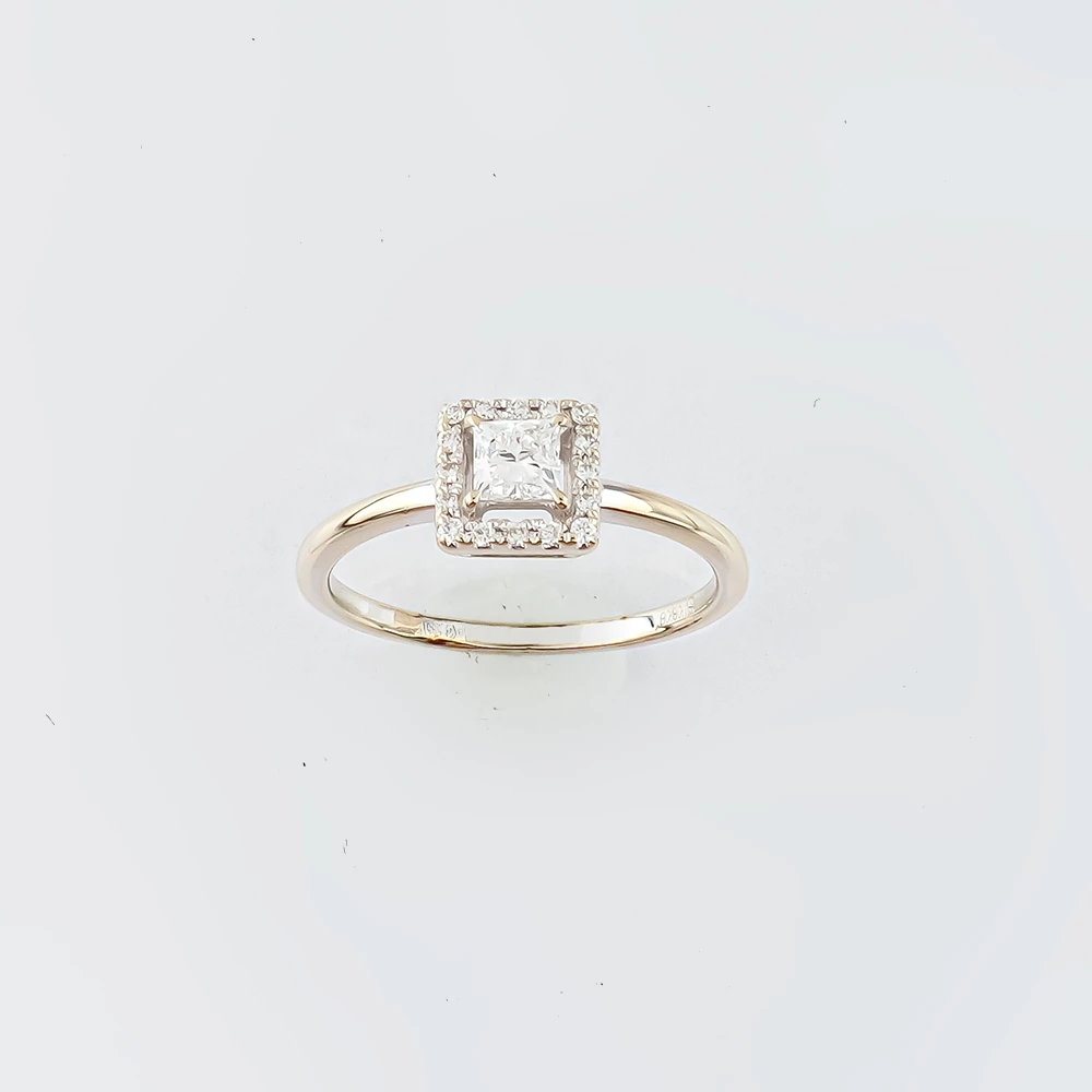 Кольцо с бриллиантом из белого золота 585 пробы