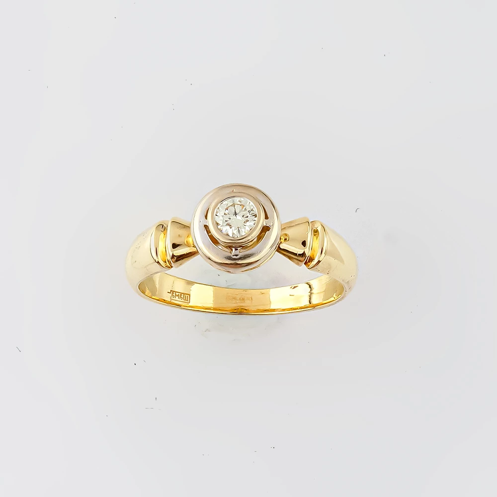 Кольцо с бриллиантом из желтого золота 585 пробы