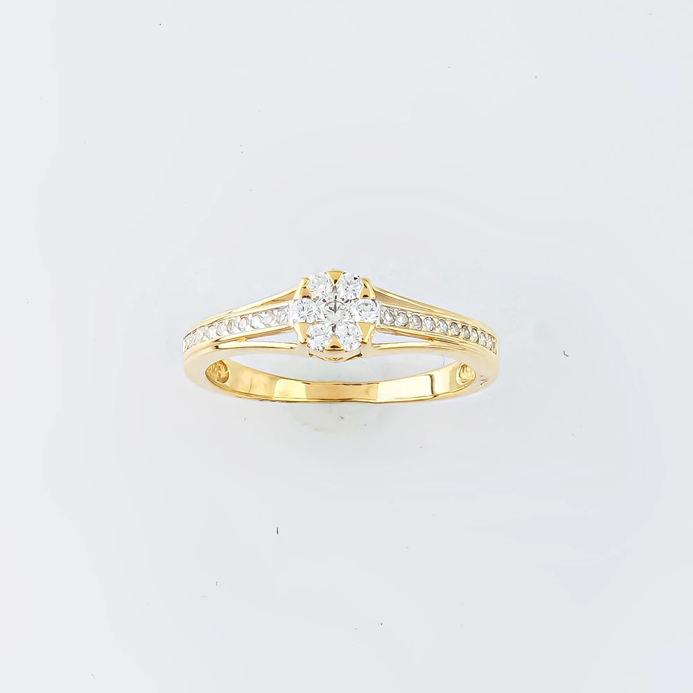 Кольцо с бриллиантом из желтого золота 585 пробы