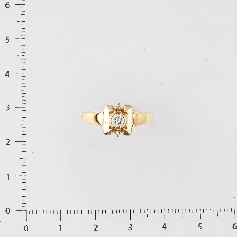 Кольцо с бриллиантом из желтого золота 585 пробы