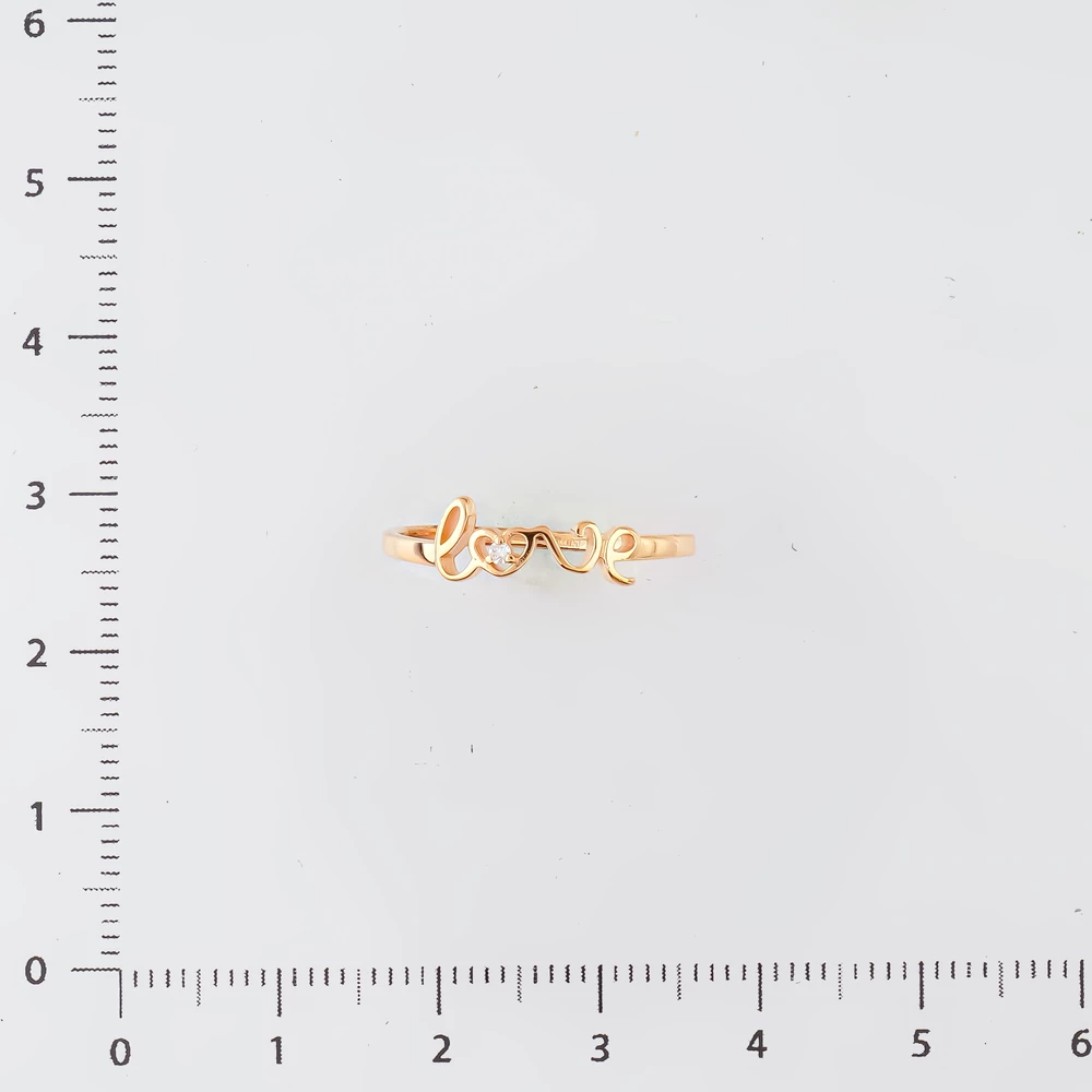 Кольцо с бриллиантом из красного золота 585 пробы