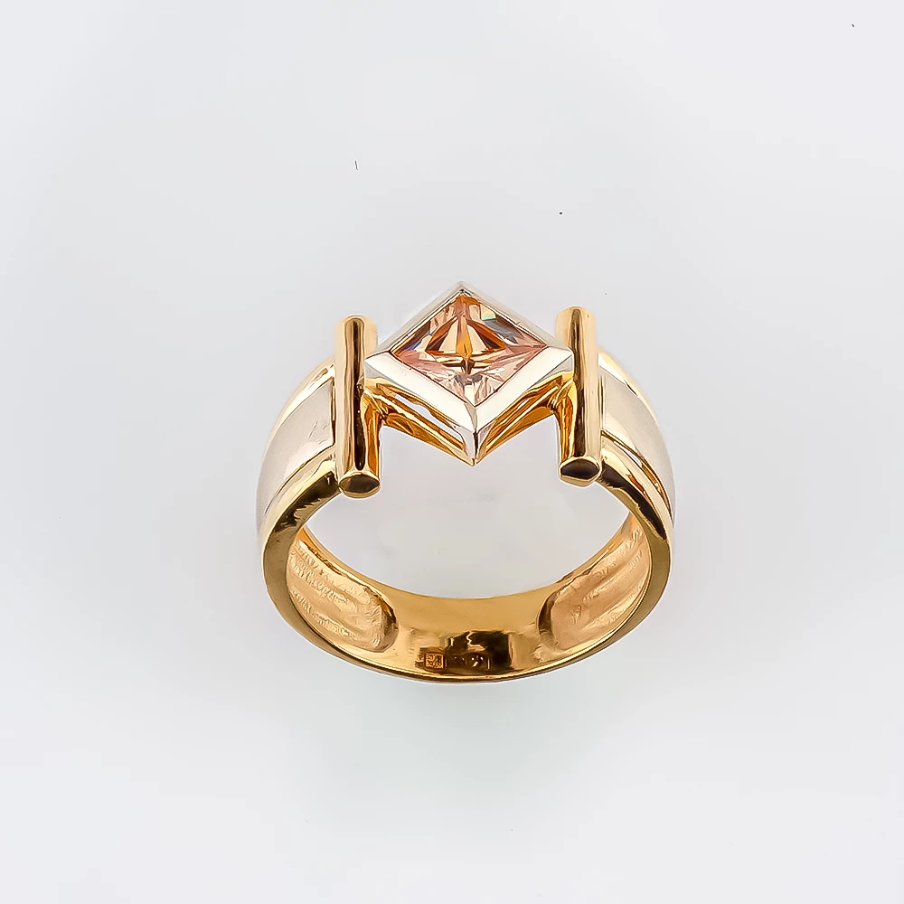 Кольцо с ситаллом из красного золота 585 пробы