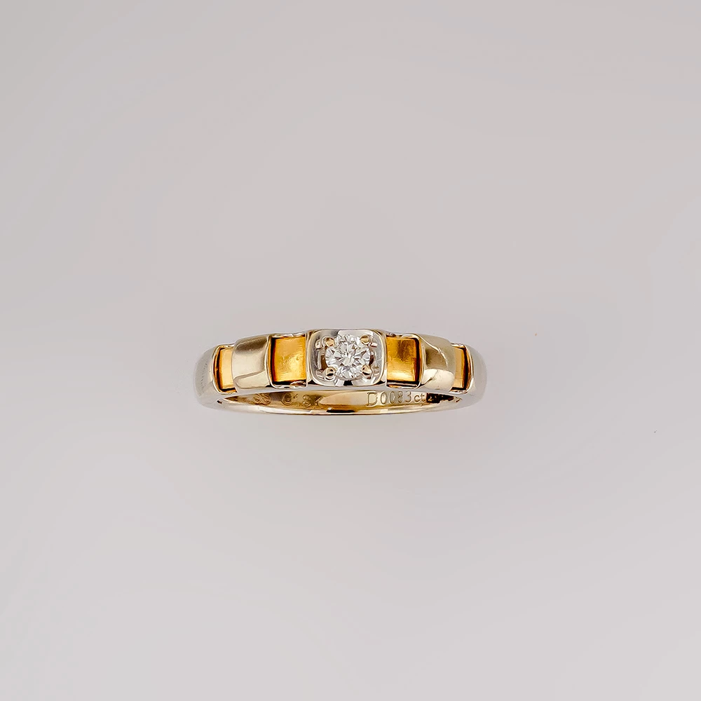 Кольцо с бриллиантом из белого золота 750 пробы