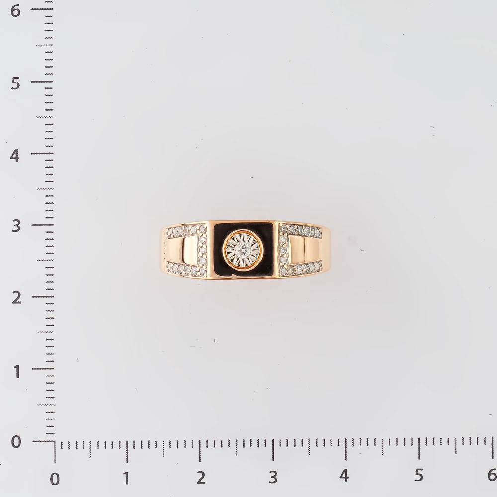 Кольцо с бриллиантом из красного золота 585 пробы