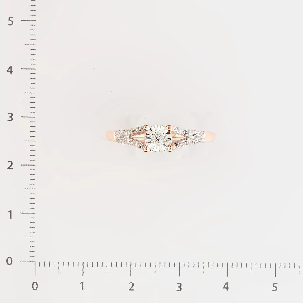 Кольцо с бриллиантом из красного золота 375 пробы