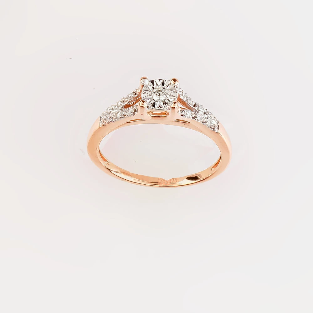 Кольцо с бриллиантом из красного золота 375 пробы