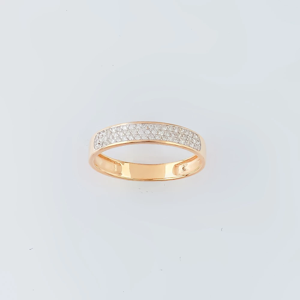 Кольцо с бриллиантом из красного золота 585 пробы