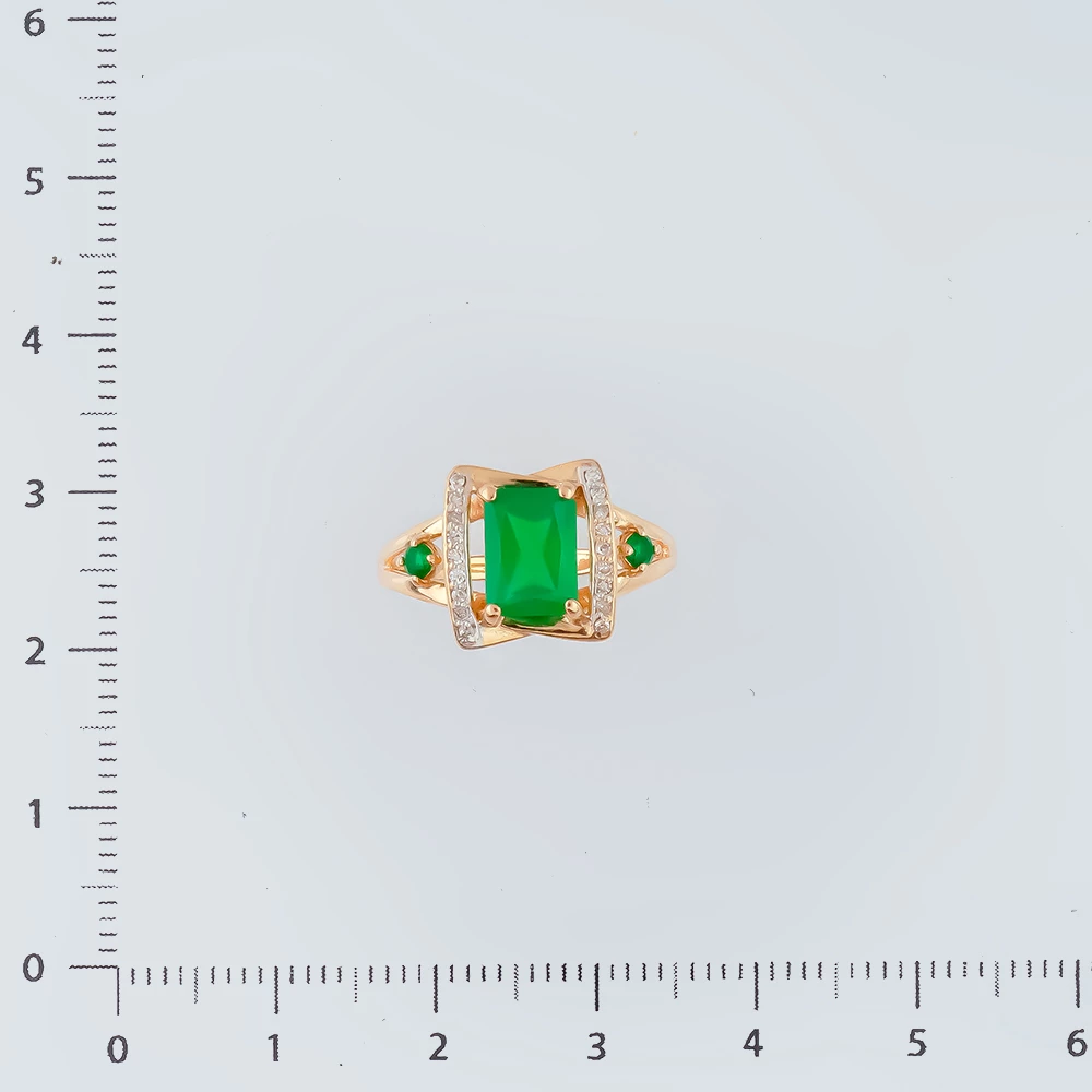 Кольцо с агатом из красного золота 585 пробы