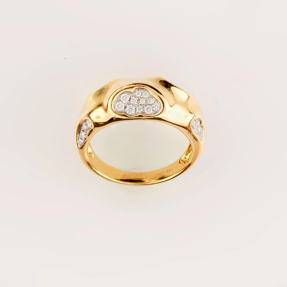 Кольцо с бриллиантом из желтого золота 585 пробы