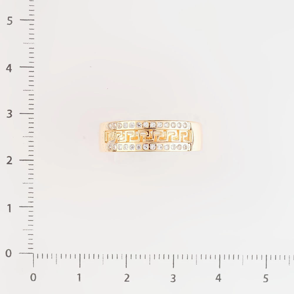 Кольцо с фианитом из красного золота 585 пробы