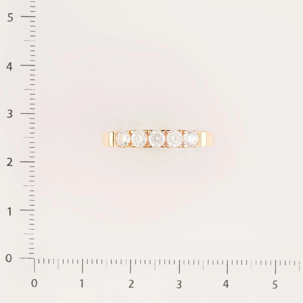 Кольцо с фианитом из красного золота 585 пробы