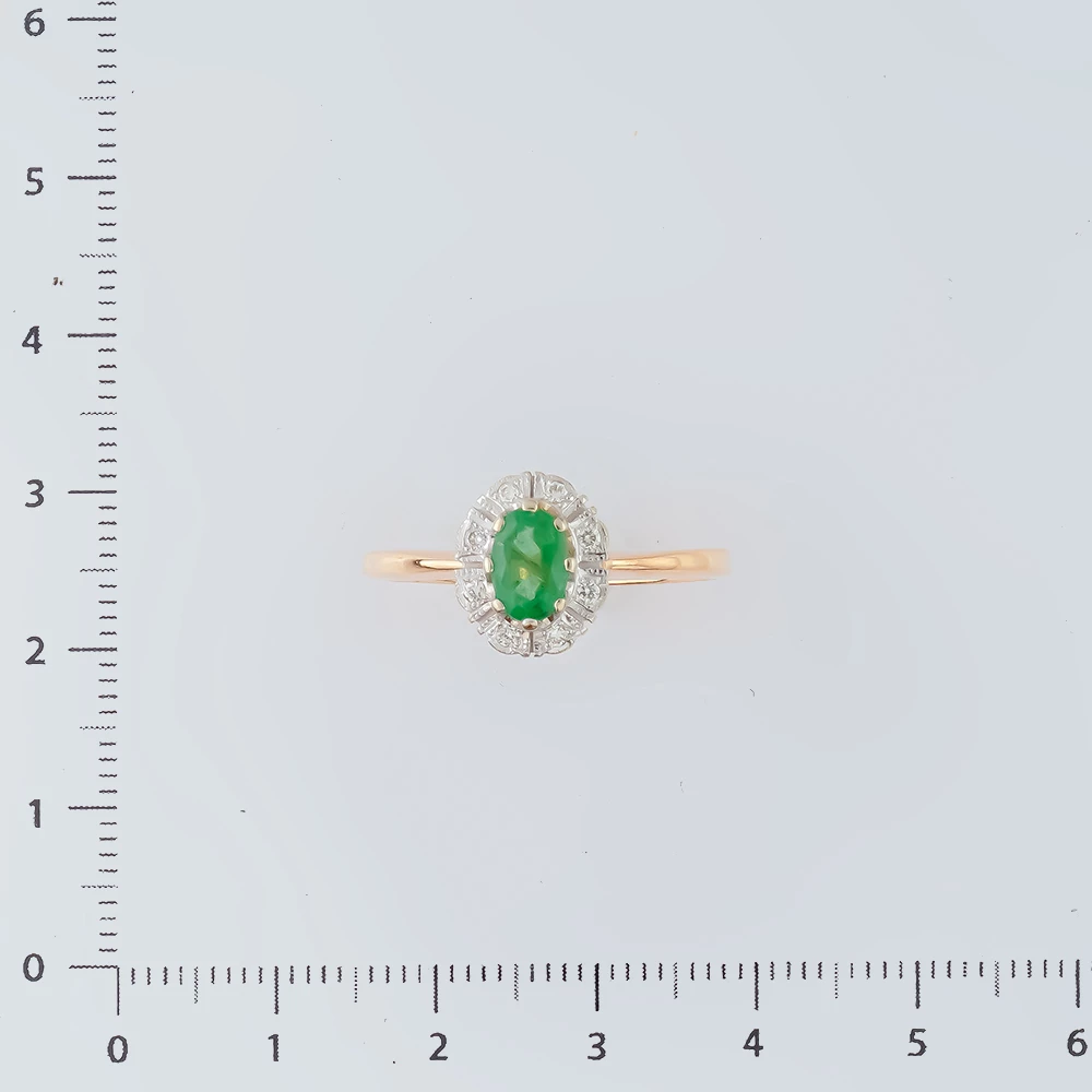 Кольцо с изумрудом из красного золота 585 пробы