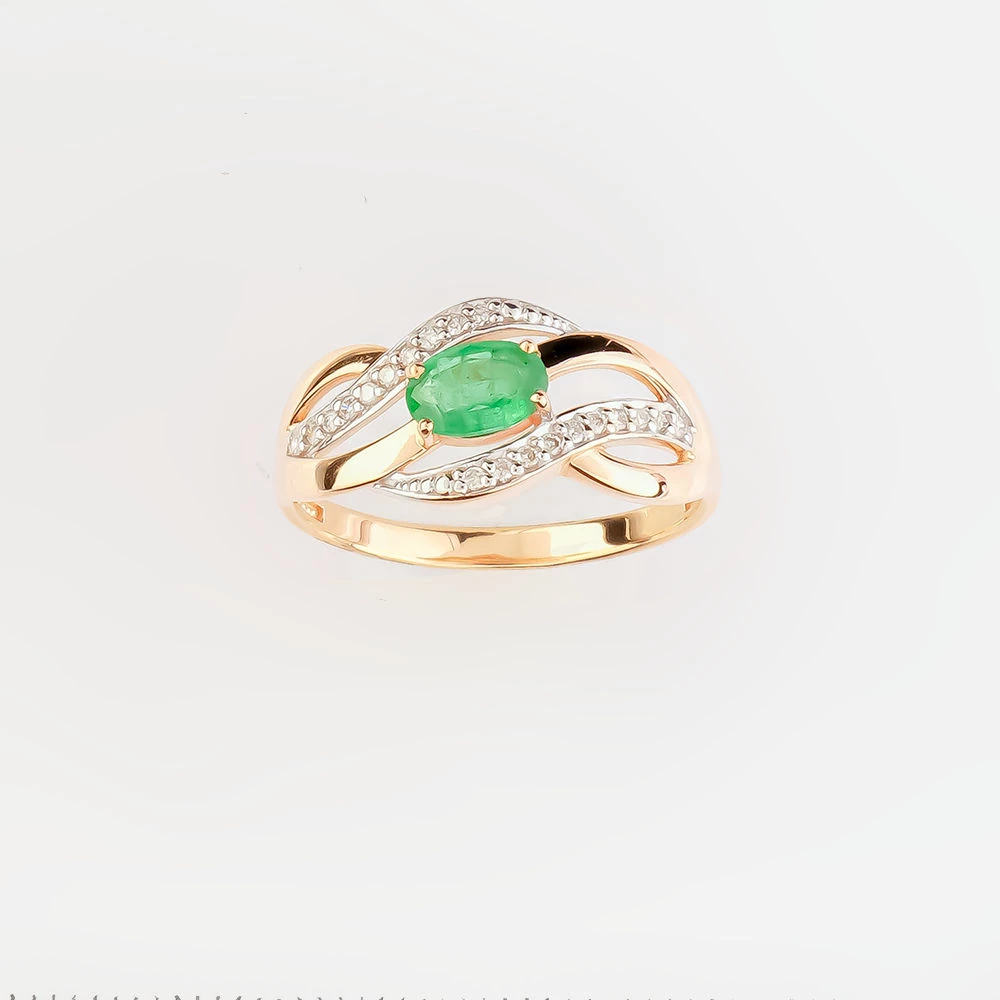 Кольцо с изумрудом из красного золота 585 пробы