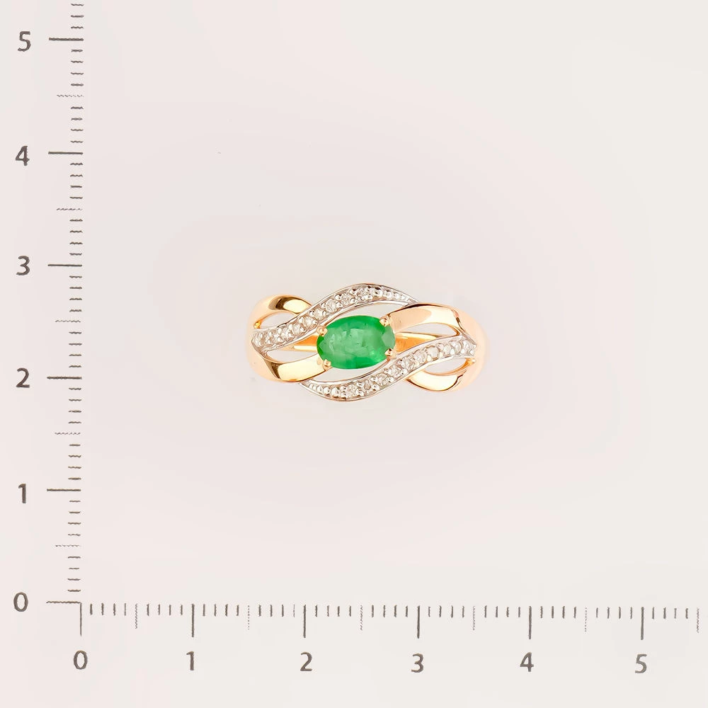 Кольцо с изумрудом из красного золота 585 пробы