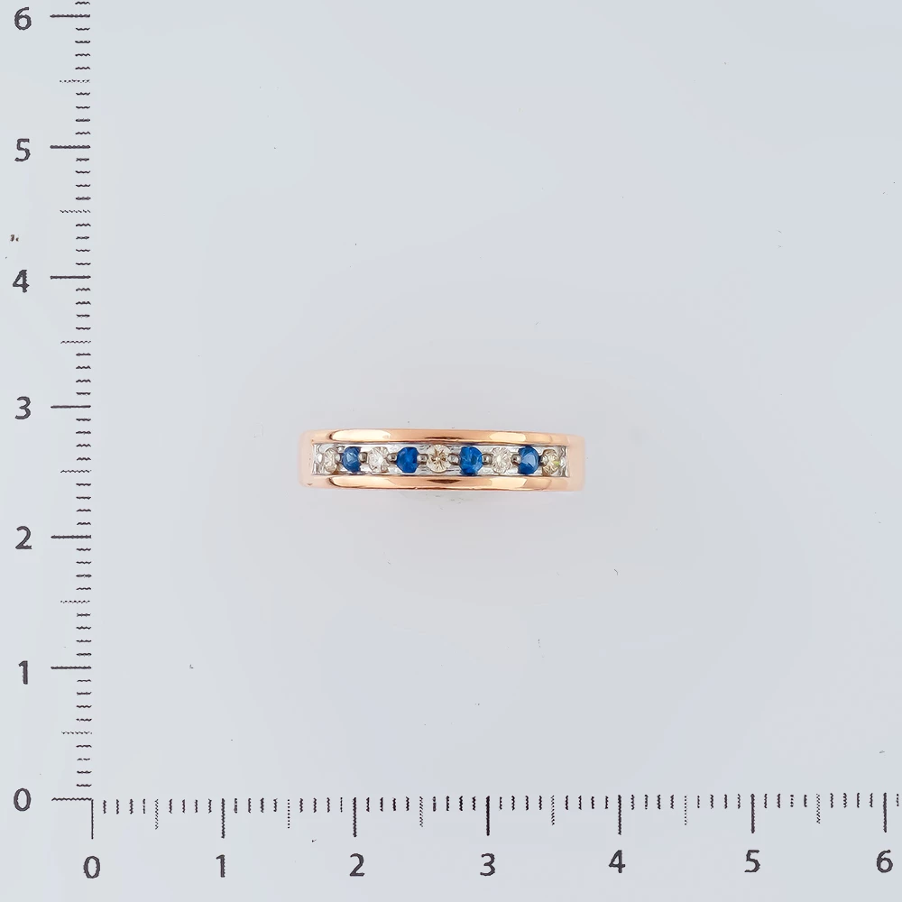 Кольцо с сапфиром из красного золота 585 пробы