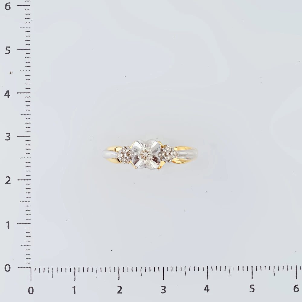 Кольцо с бриллиантом из желтого золота 585 пробы