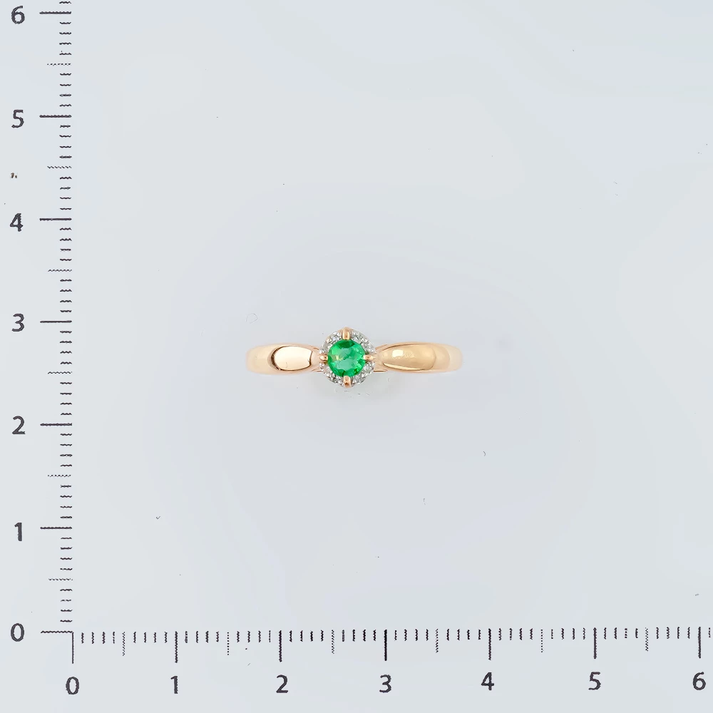 Кольцо с изумрудом из красного золота 585 пробы