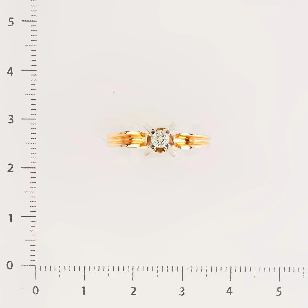 Кольцо с бриллиантом из красного золота 585 пробы