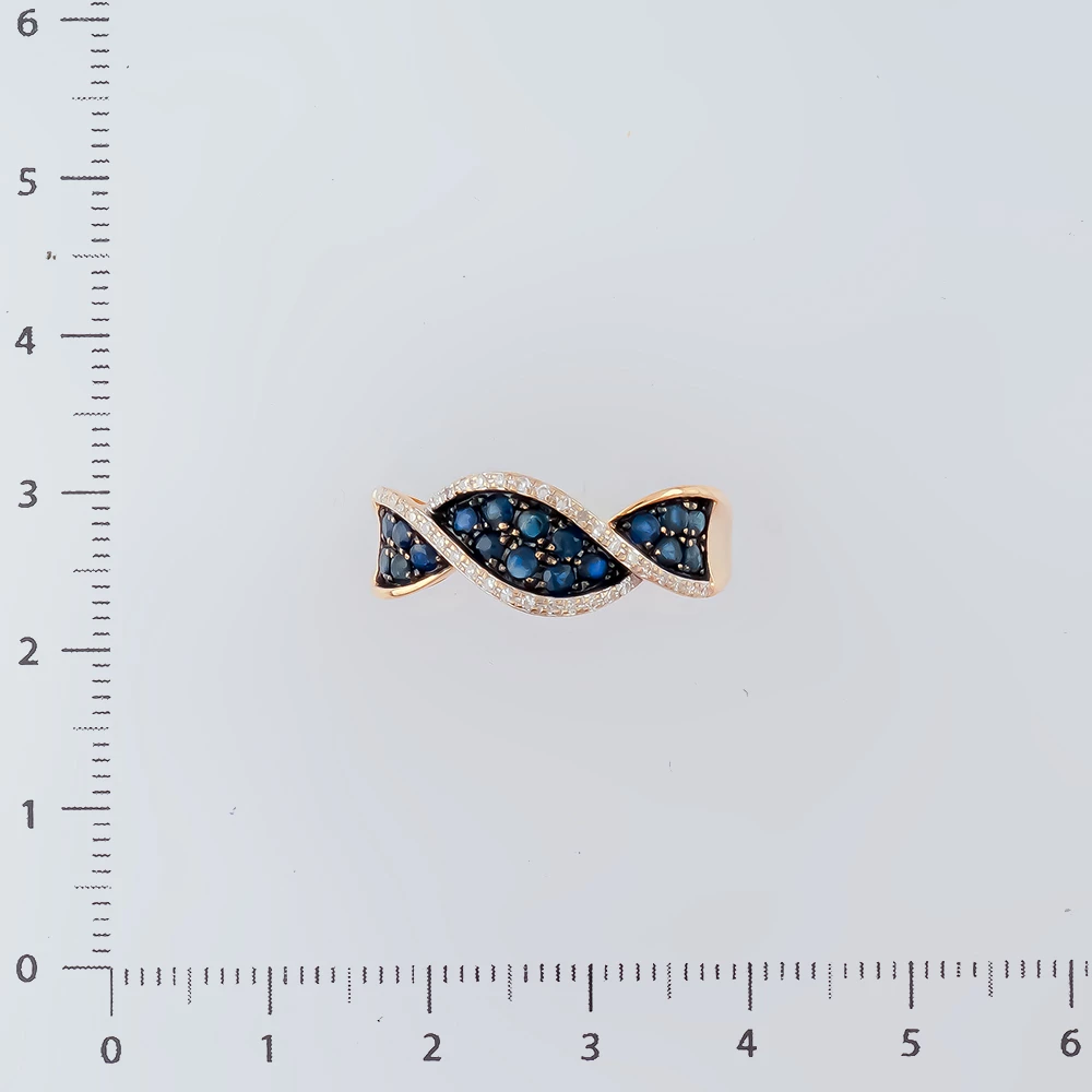 Кольцо с сапфиром из красного золота 585 пробы