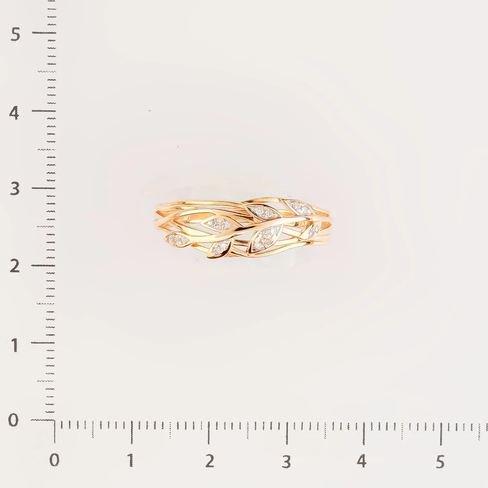 Кольцо с бриллиантом из красного золота 585 пробы