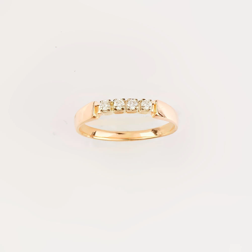 Кольцо с бриллиантом из красного золота 585 пробы