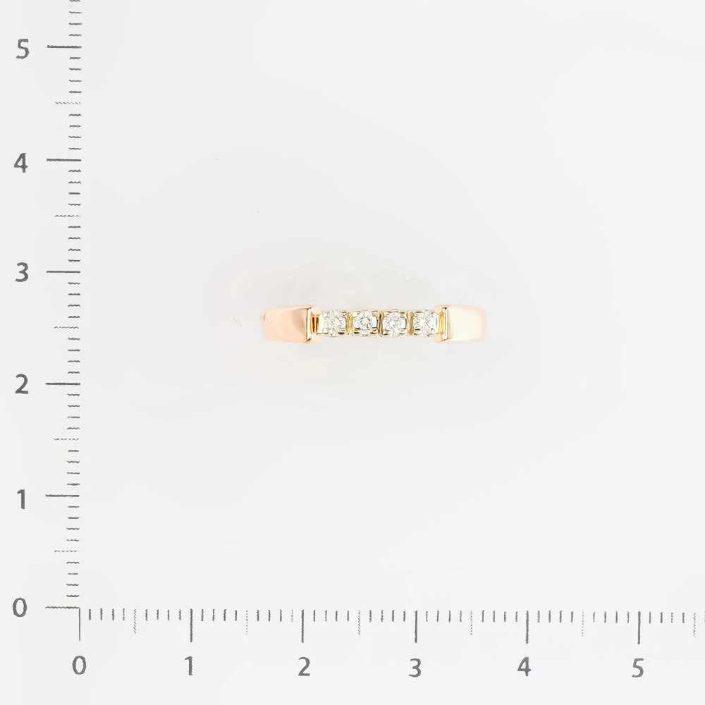 Кольцо с бриллиантом из красного золота 585 пробы