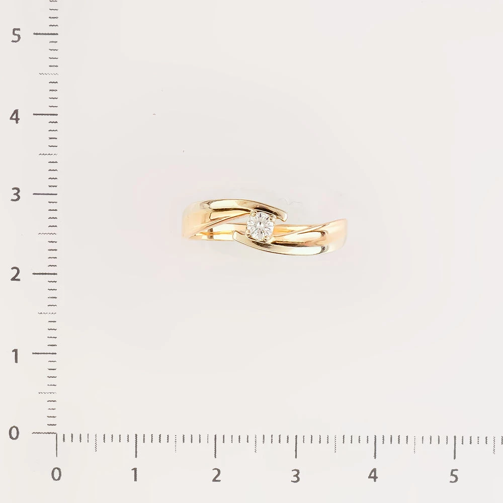 Кольцо с бриллиантом из красного золота 585 пробы