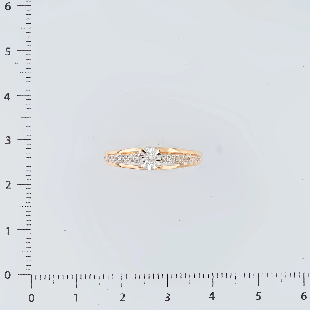 Кольцо с бриллиантом из красного золота 585 пробы