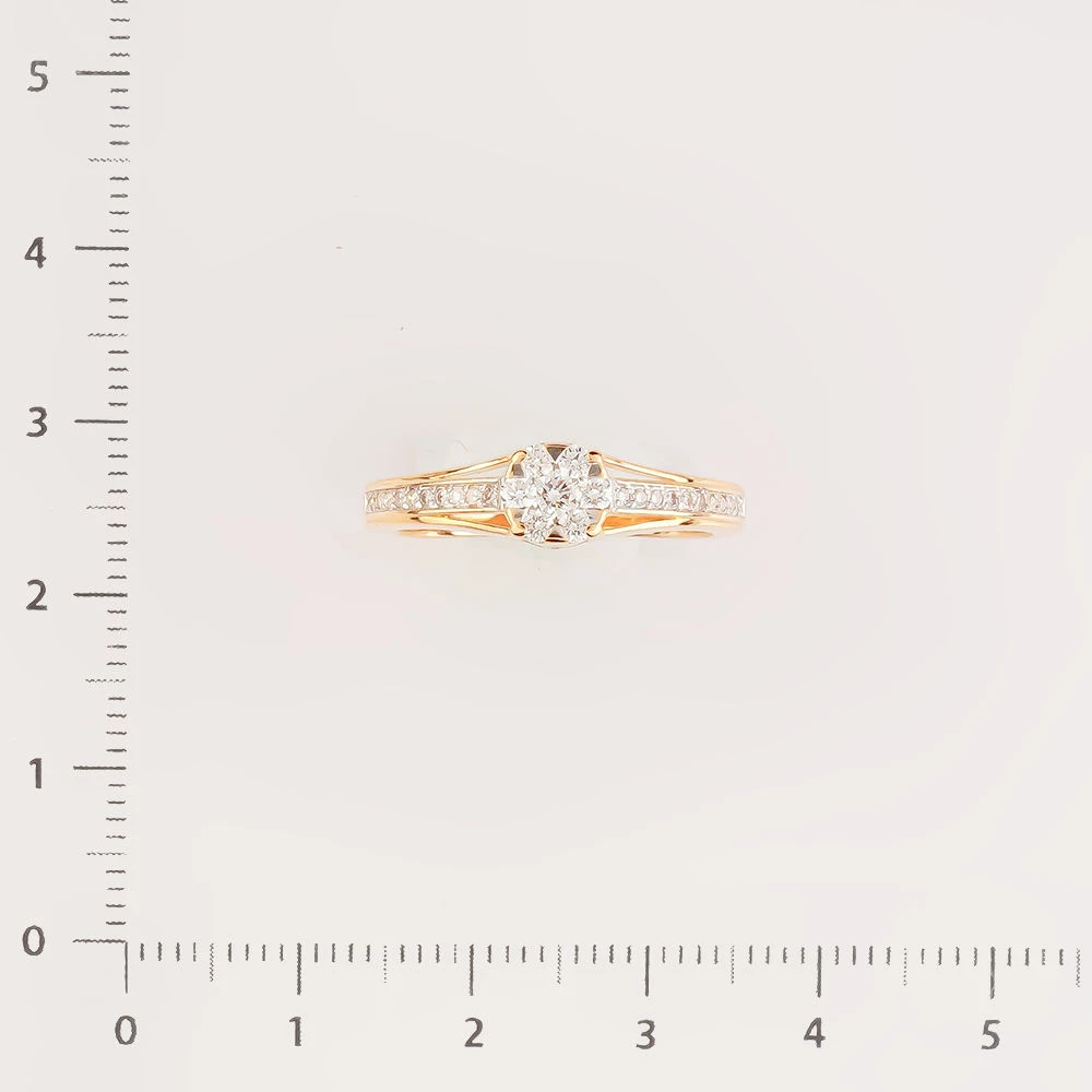 Кольцо с бриллиантом из красного золота 585 пробы