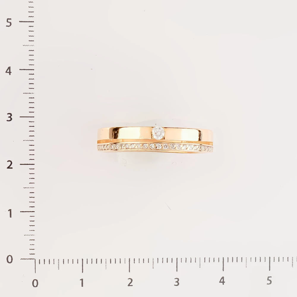 Кольцо с бриллиантом из красного золота 585 пробы