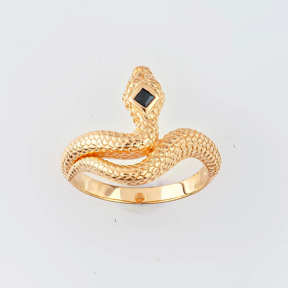 Кольцо с сапфиром из красного золота 585 пробы