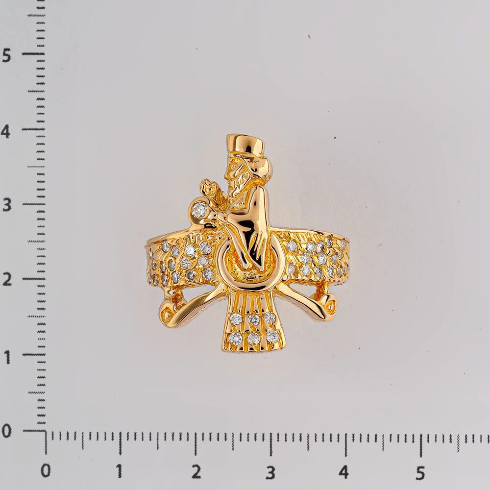 Кольцо с бриллиантом из желтого золота 750 пробы