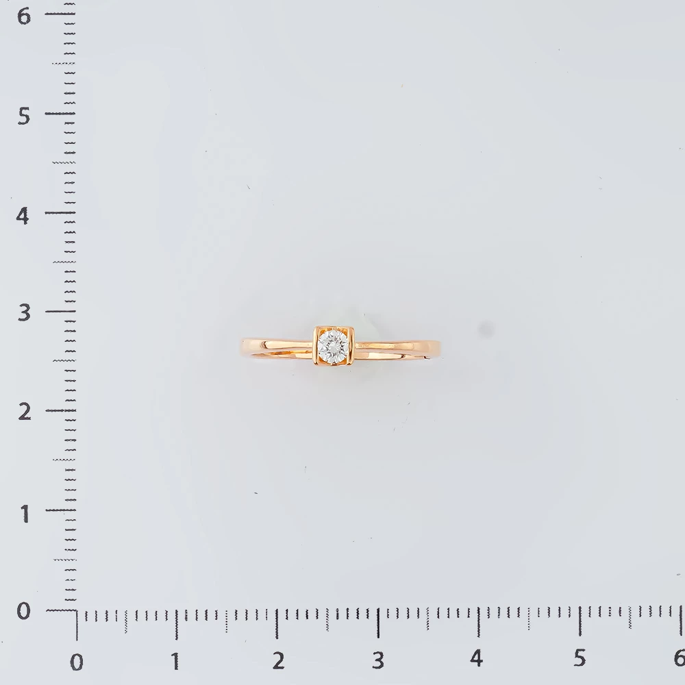 Кольцо с бриллиантом из красного золота 585 пробы