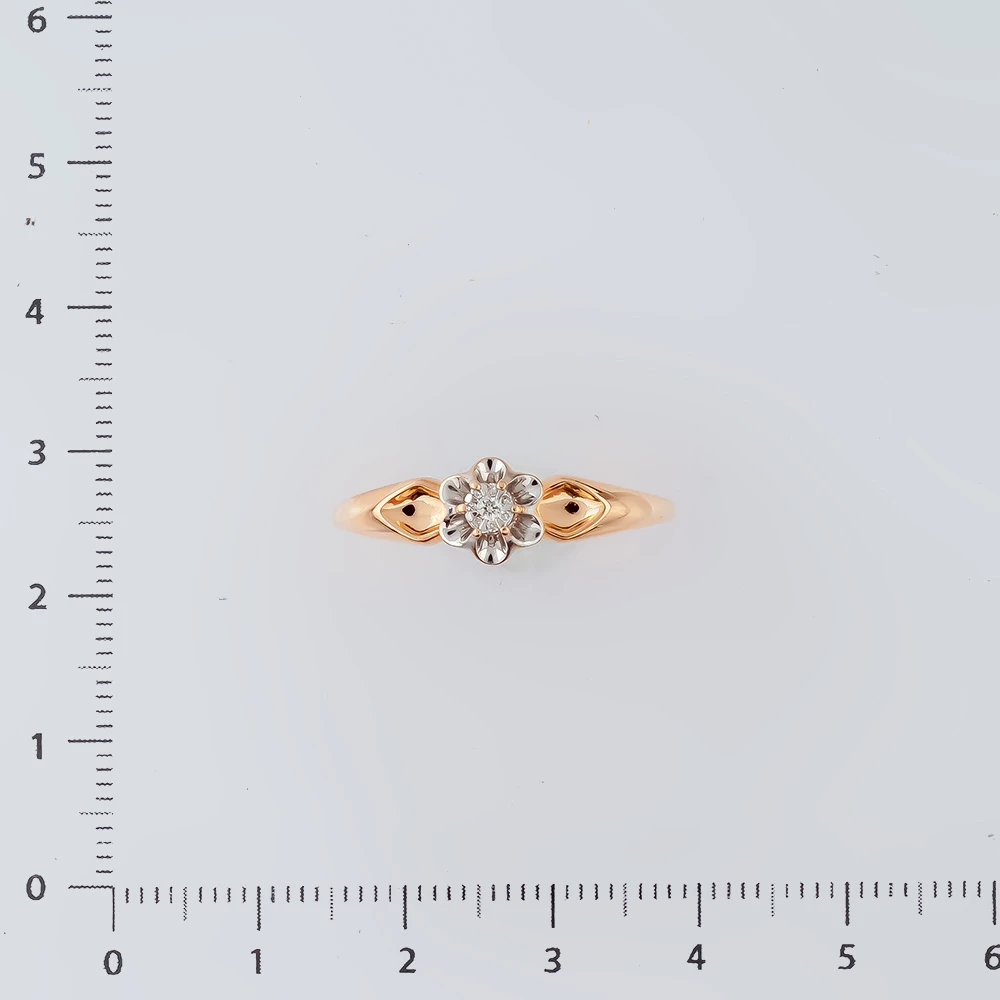 Кольцо с бриллиантом из красного золота 585 пробы