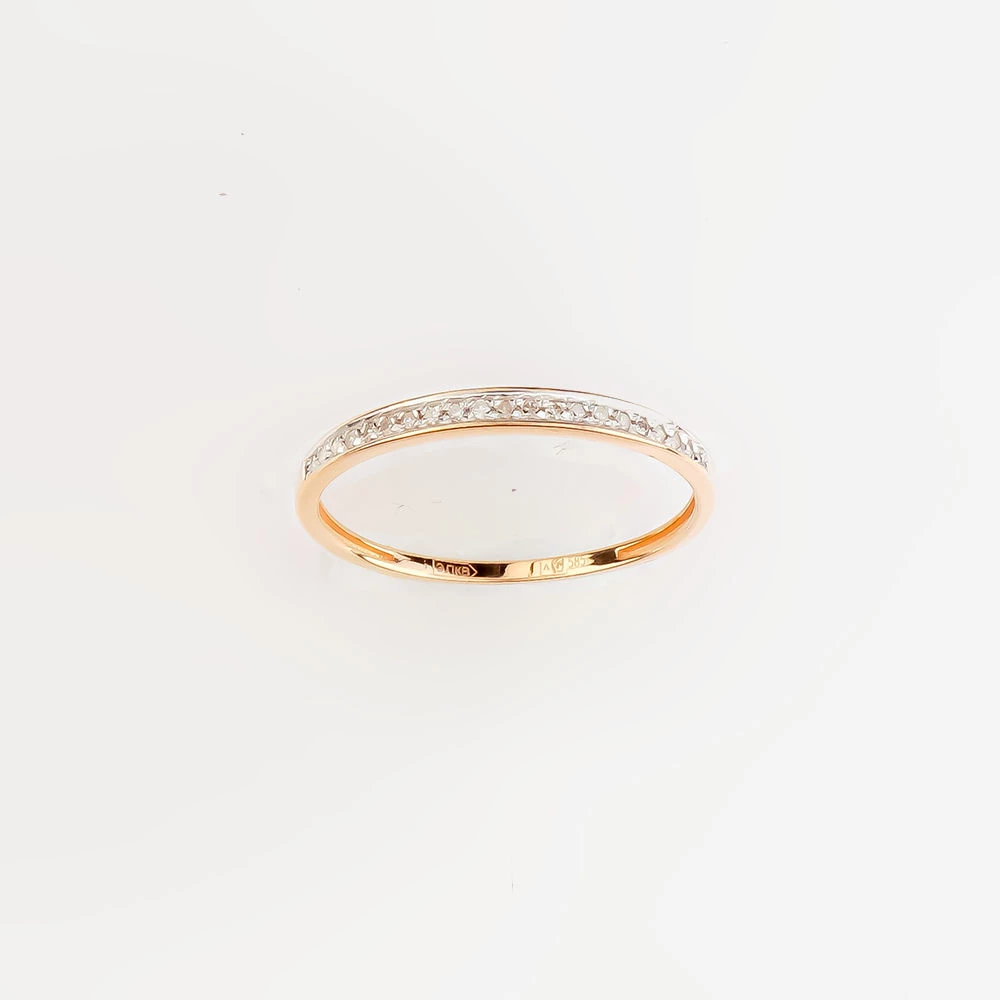 Кольцо с бриллиантом из красного золота 585 пробы