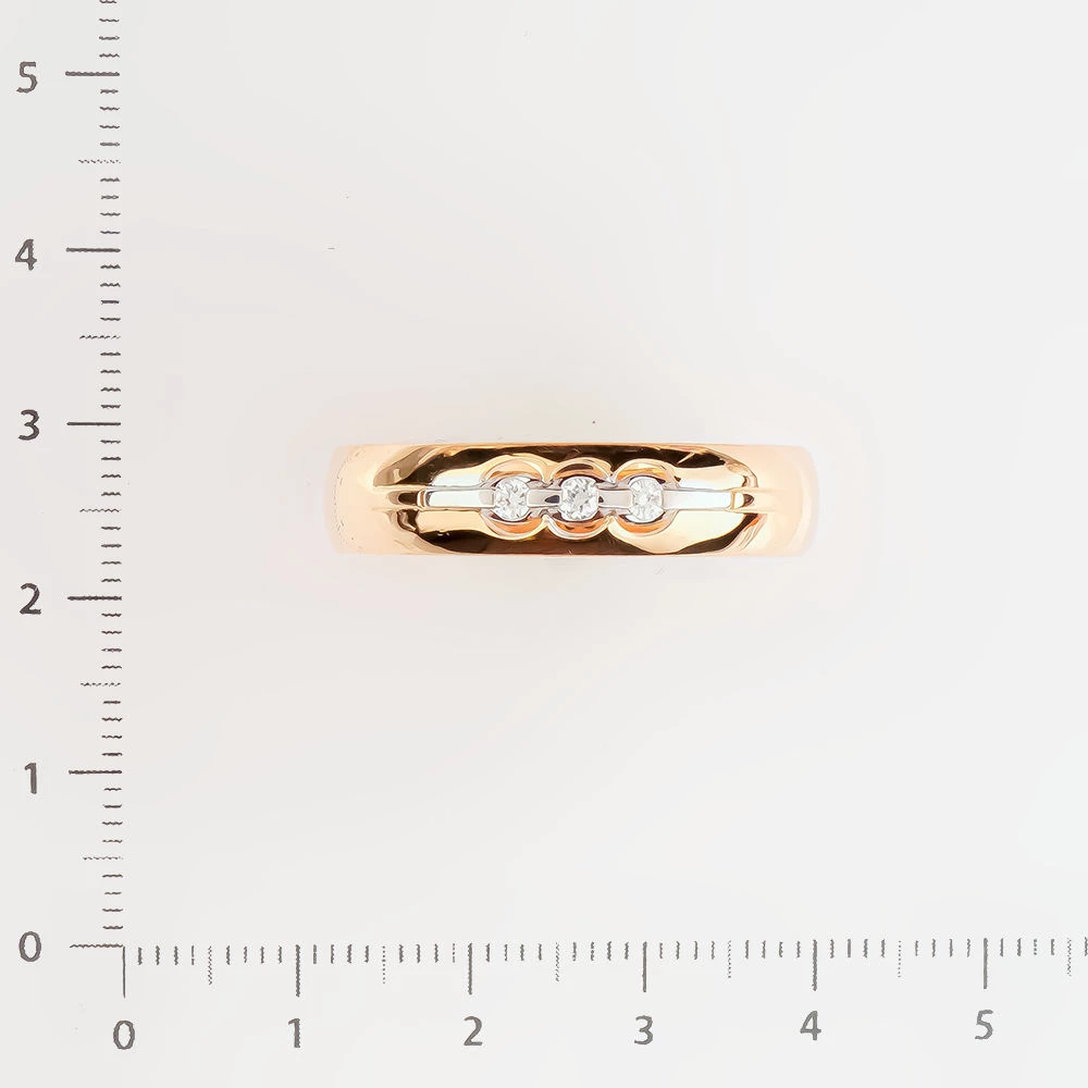 Кольцо с бриллиантом из красного золота 585 пробы