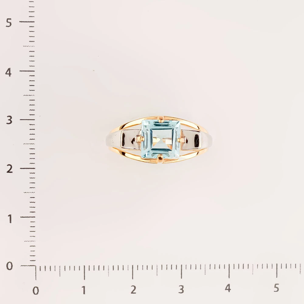 Кольцо с топазом из красного золота 585 пробы