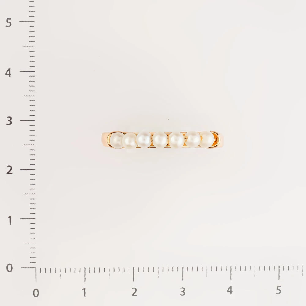 Кольцо с культивированным жемчугом из красного золота 585 пробы