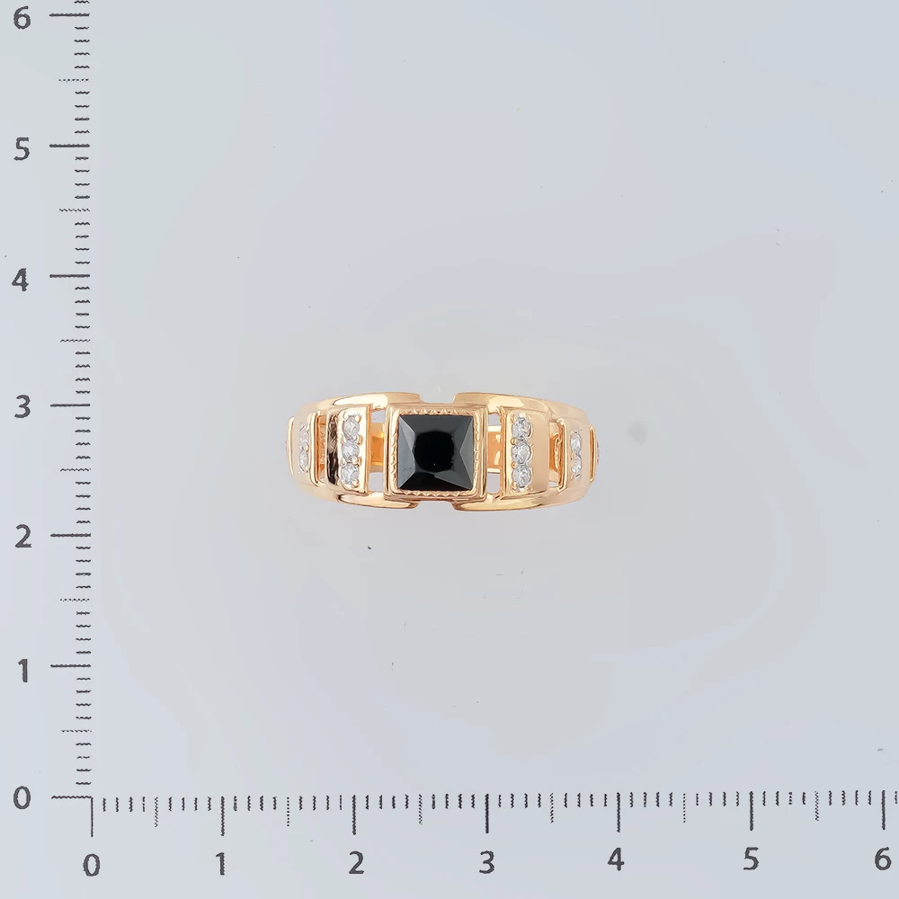 Кольцо с ониксом из красного золота 585 пробы