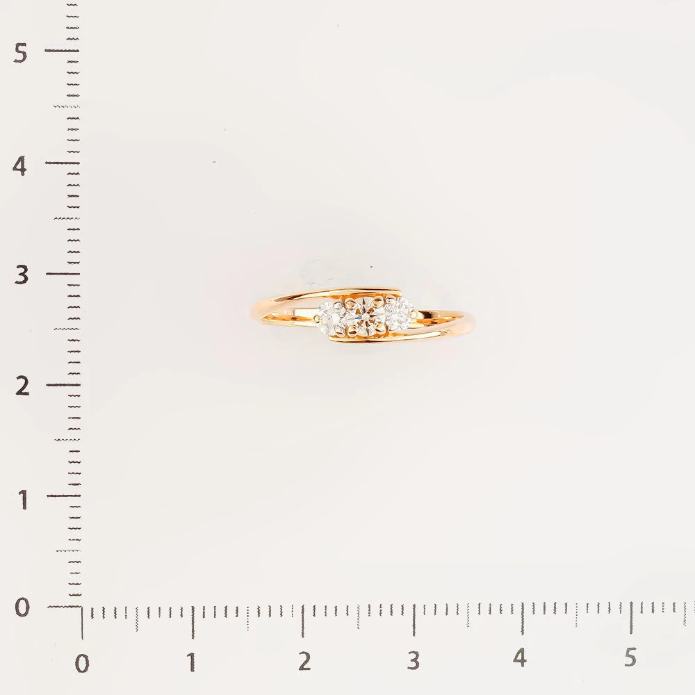 Кольцо с бриллиантом из красного золота 585 пробы