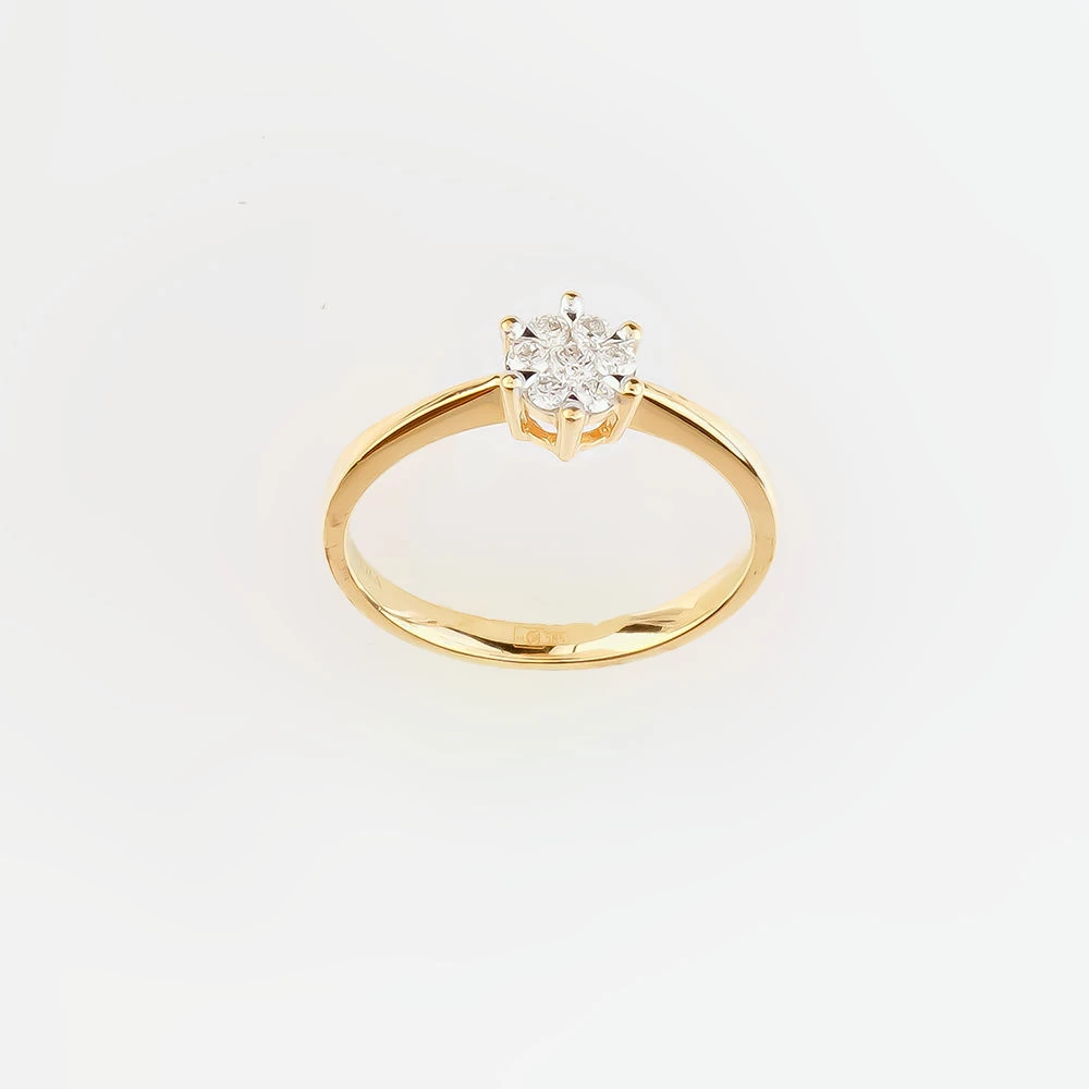 Кольцо с бриллиантом из желтого золота 585 пробы