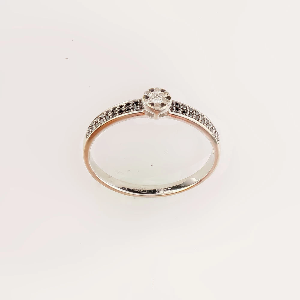 Кольцо с бриллиантом из белого золота 585 пробы