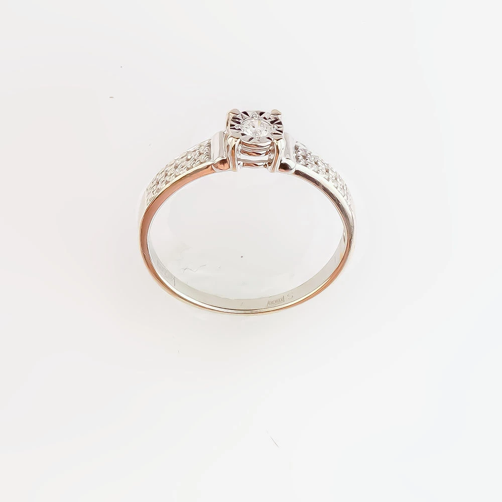 Кольцо с бриллиантом из белого золота 585 пробы