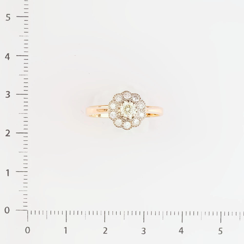 Кольцо с бриллиантом из красного золота 585 пробы