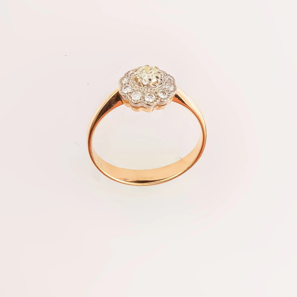 Кольцо с бриллиантом из красного золота 585 пробы