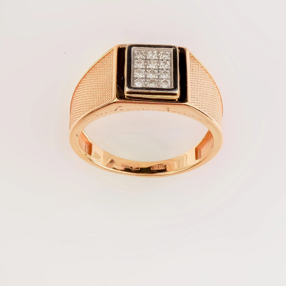 Кольцо с бриллиантом из красного золота 585 пробы