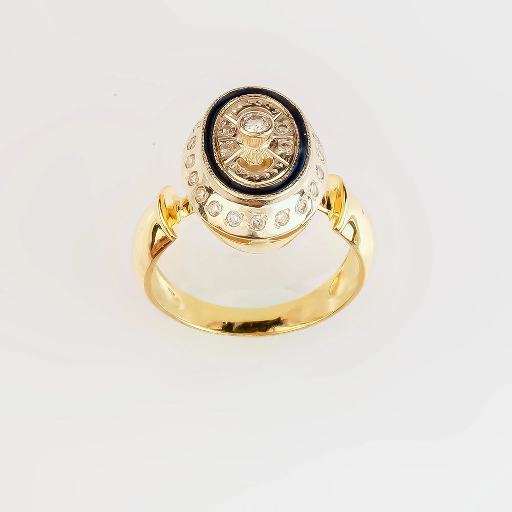 Кольцо с бриллиантом из желтого золота 585 пробы