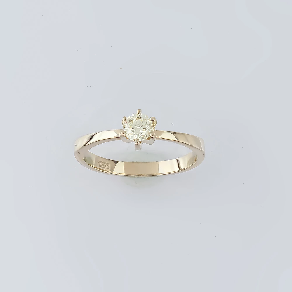 Кольцо с бриллиантом из белого золота 585 пробы