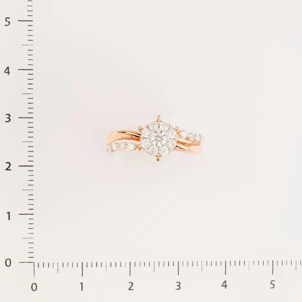 Кольцо с бриллиантом из красного золота 585 пробы