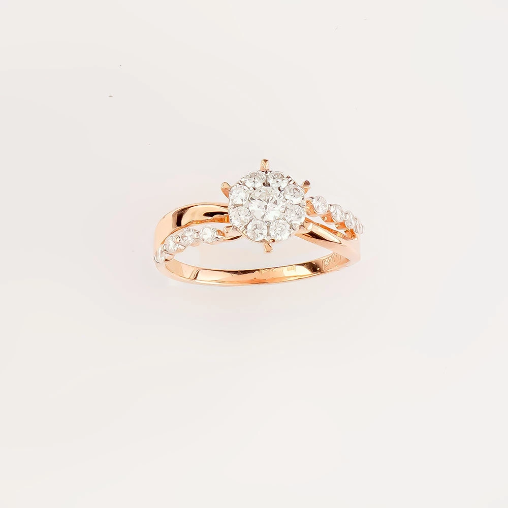 Кольцо с бриллиантом из красного золота 585 пробы